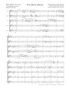 Partition , S io rido et scherzo2 B♭ cornets, 3 B♭ intruments (trombones, baritones, euphoniums, BB♭ tuba), madrigaux pour 5 voix