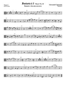 Partition ténor viole de gambe 2, alto clef, Fantasia pour 5 violes de gambe, RC 50