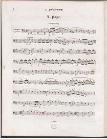 Partition violoncelle, corde quatuor No.5 en C minor, C minor, Pape, Ludwig