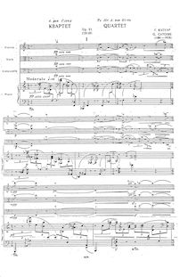 Partition , Moderato - partition de piano, Piano quatuor, Op.31