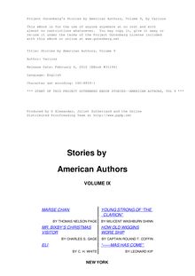 Stories by American Authors, Volume 9