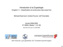 Introduction a la Cryptologie Chapitre Classification et construction des corps finis