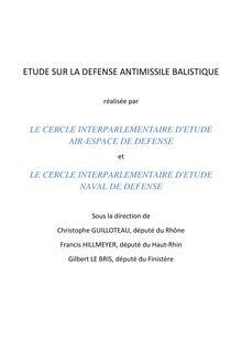 Rapport sur la Défense Anti Missile Balistique - DAMB