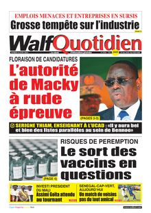 Walf Quotidien n°8760 - du mardi 08 juin 2021