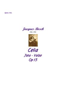 Partition complète, Celia, Jota-Valse, Op.13, Bosch, Jacques