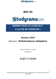 Sujet Bac ES 2017 - Maths obligatoire