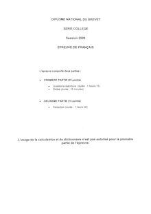 Français 2005 Brevet (filière générale)