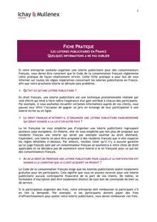 FICHE PRATIQUE: Les loteries publicitaires en France - Ichay  et ...
