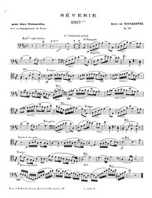 Partition violoncelle 1, Rêverie, Op.55, Boisdeffre, René de