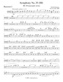 Partition basson 1, Symphony No.33, A major, Rondeau, Michel par Michel Rondeau