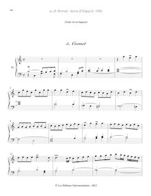 Partition , Cornet, Pièces d orgue, Livre d orgue, Dornel, Antoine