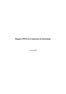 Rapport 1999 de la Commission de déontologie de la fonction publique territoriale
