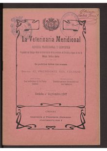 La Veterinaria Meridional, n. 27 (1907)