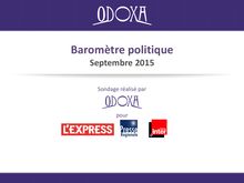Baromètre politique du mois de septembre 2015 par Odoxa