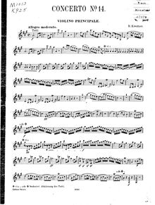 Partition de violon, violon Concerto No.12, A major, Kreutzer, Rodolphe par Rodolphe Kreutzer