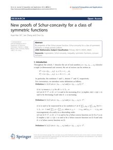 New proofs of Schur-concavity for a class of symmetric functions