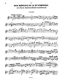 Partition de violon, Symphony No.4 en A major, Sinfonie Nr.4 in A-Dur "Italienische"