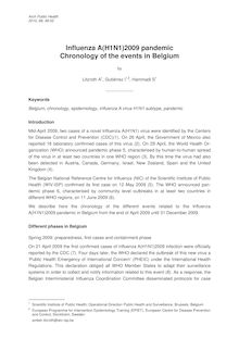 Influenza A(H1N1)2009 pandemic chronology of the events in Belgium