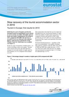 Slow recovery of the tourist accommodation sector in 2010