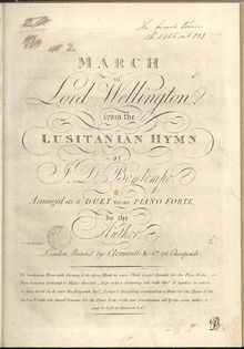 Partition complète, Hymno lusitano; Lusitanian Hymn, La virtù trionfante