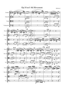 Partition I, [Allegro], corde quatuor No.1, Op.18/1, F major, Beethoven, Ludwig van