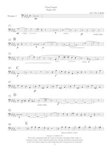 Partition Trombone 3 , partie, Psaume 150, Psalm 150, Franck, César