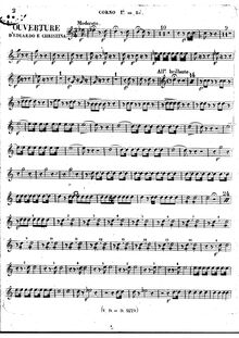 Partition cor 1, 2 (D), Eduardo e Cristina, Dramma in due atti, Rossini, Gioacchino par Gioacchino Rossini