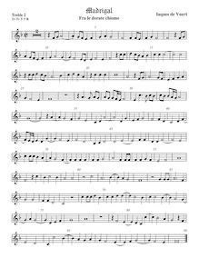Partition viole de gambe aigue 2, madrigaux pour 5 voix, Wert, Giaches de par Giaches de Wert