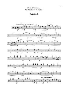 Partition basson 1, 2, Šárka, A minor, Smetana, Bedřich