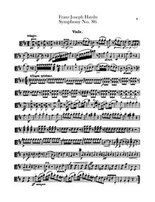 Partition altos, Symphony No.86 en D major, Sinfonia No.86, Haydn, Joseph