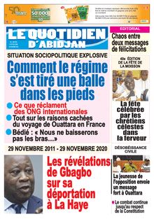 Le Quotidien d’Abidjan n°2979 - du lundi 30 novembre 2020