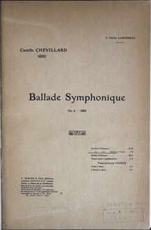 Partition Cover, Ballade symphonique, Op.6, Chevillard, Camille