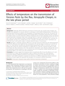 Effects of temperature on the transmission of Yersinia Pestisby the flea, Xenopsylla Cheopis, in the late phase period