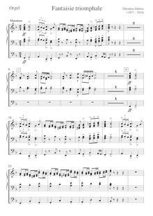 Partition Solo orgue, Fantaisie triomphale, Dubois, Théodore
