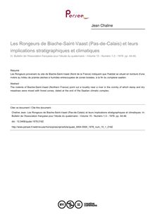 Les Rongeurs de Biache-Saint-Vaast (Pas-de-Calais) et leurs implications stratigraphiques et climatiques - article ; n°1 ; vol.15, pg 44-46