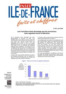 Les Franciliens lisent davantage que les provinciaux mais regardent moins la télévision