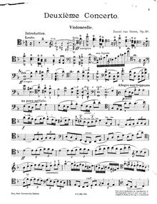 Partition de violoncelle, violoncelle Concerto No.2, Op.30 par Daniel Van Goens
