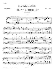 Partition complète, 5 Piano pièces, Fünf Klavierstücke, Piano Sonata No.3