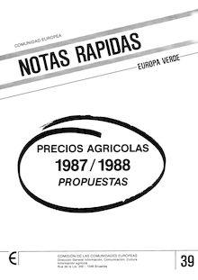 Precios agrícolas 1987-1988