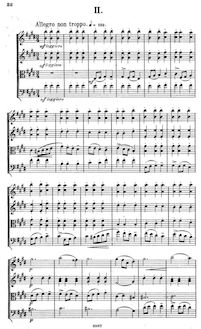 Partition , Allegro non troppo, corde quatuor No.1, Quatour pour 2 violons, alto, et violoncelle