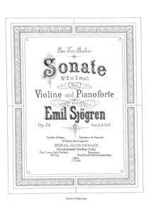 Partition de piano, violon Sonata No.2, Sjögren, Emil