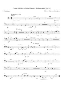 Partition Contrabasses, 11 Vesper Bénévoles, Op.14, Elgar, Edward