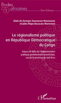 Le régionalisme politique en république démocratique du Congo