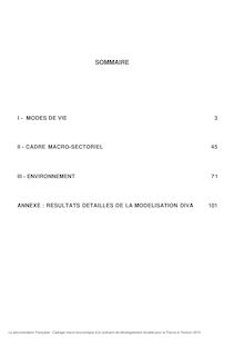 Cadrage macro-économique d un scénario de développement durable pour la France à l horizon 2010 : consommation, investissement, emploi, structure des activités par secteur : rapport final
