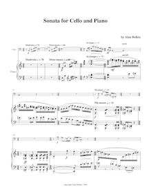 Partition complète, Sonata pour violoncelle et Piano, Belkin, Alan