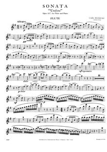 Partition flûte , partie, Sonata  Undine , Op.167, Reinecke, Carl