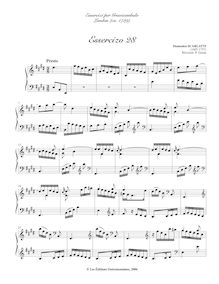 Partition Essercizo 28, Essercizi per Gravicembalo, Lessons for Harpsichord