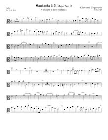 Partition ténor viole de gambe 1, alto clef, Fantasia pour 5 violes de gambe, RC 40