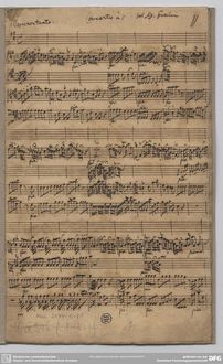 Partition complète, violon Concerto en A major, A major, Graun, Johann Gottlieb