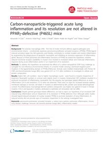 Carbon-nanoparticle-triggered acute lung inflammation and its resolution are not altered in PPARγ-defective (P465L) mice